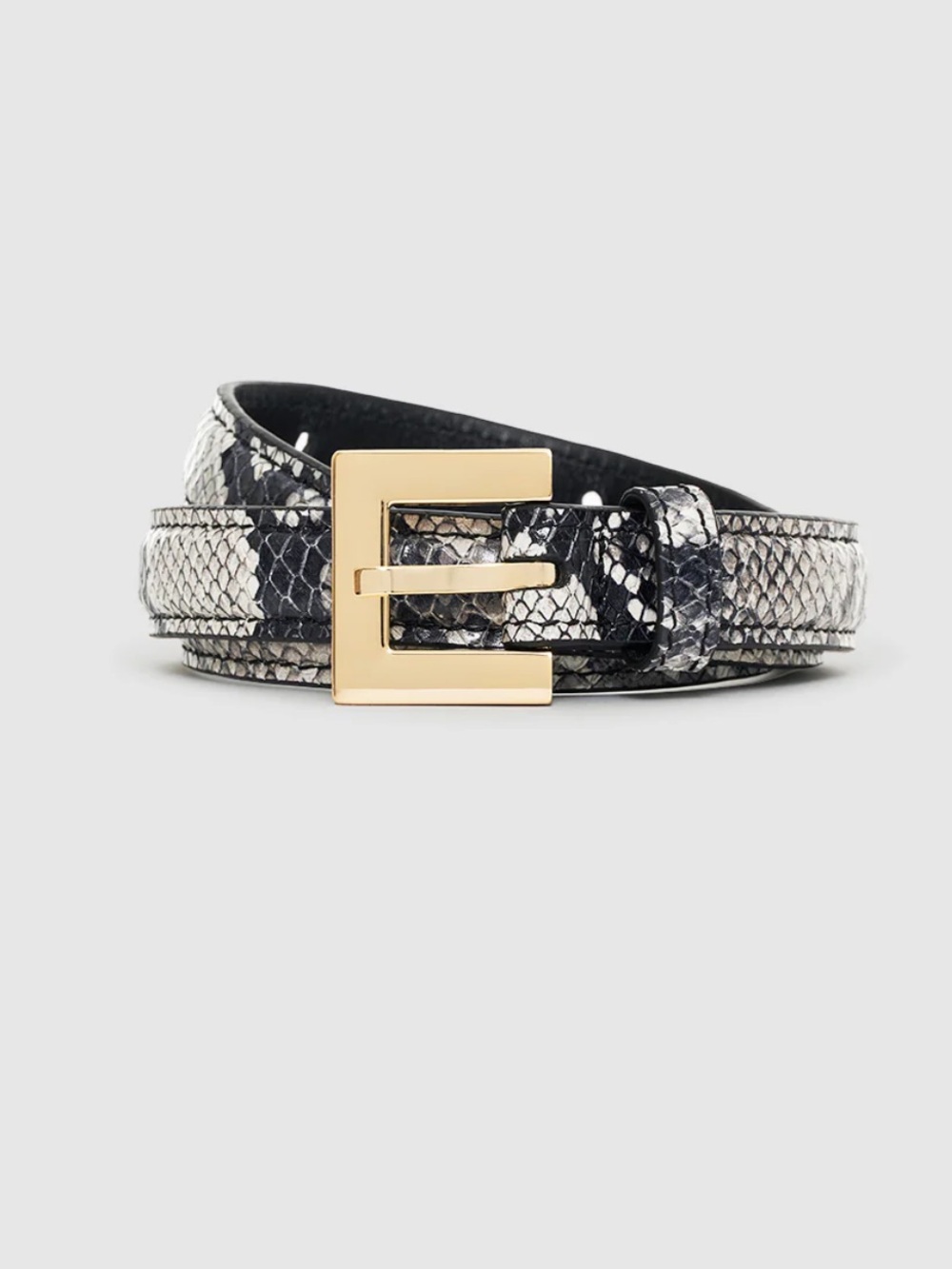 Anine bing Nicola square buckle snake print belt size M/L